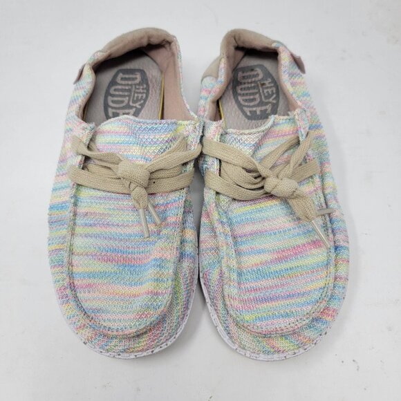 Hey Dude‎ Women's Size 6 Aurora White Multicolored Slip On Shoes - Picture 1 of 7